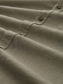 Tom Tailor Ανδρικό Κοντομάνικο Πουκάμισο Cotton Linen Shirt 1045098-32097 Λαδί