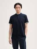 Tom Tailor Ανδρική Μπλούζα Piqué Polo Shirt With Stand-Up Collar 1045705-10668 Μπλε
