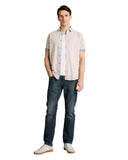 Tom Tailor Ανδρικό Κοντομάνικο Πουκάμισο Cotton Linen Shirt 1049611-39587 Μπεζ