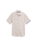 Tom Tailor Ανδρικό Κοντομάνικο Πουκάμισο Cotton Linen Shirt 1049611-39587 Μπεζ