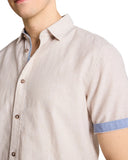 Tom Tailor Ανδρικό Κοντομάνικο Πουκάμισο Cotton Linen Shirt 1049611-39587 Μπεζ