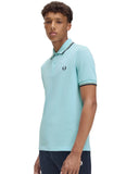 Fred Perry Ανδρική Μπλούζα Twin Tipped Polo M3600-Y57 Τυρκουάζ