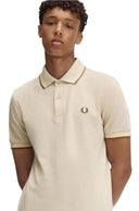 Fred Perry Ανδρική Μπλούζα Twin Tipped Polo M3600-Y56 Μπεζ