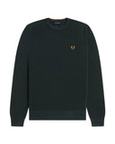 Fred Perry Ανδρικό Πλεκτό Βαμβακερό Pique Stitch Jumper K1309-Q20 Πράσινο