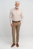 Monte Napoleone Ανδρικό Παντελόνι Chinos 251-61-3650-6102-4 Ταμπά