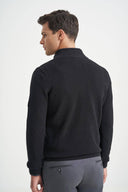 Monte Napoleone Ανδρικό Πλεκτό Βαμβακερό Half Zip 252-40-3400-4333-8 Μαύρο