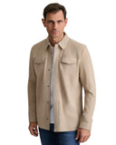 Navy & Green Ανδρικό Δερμάτινο Overshirt 24AL.023.2 GREY TAUPE Μπεζ