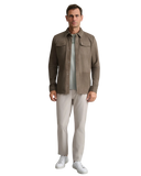 Navy & Green Ανδρικό Δερμάτινο Overshirt 24AL.023.2 Taupe Καφέ