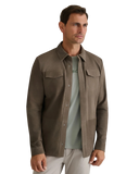 Navy & Green Ανδρικό Δερμάτινο Overshirt 24AL.023.2 Taupe Καφέ