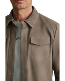 Navy & Green Ανδρικό Δερμάτινο Overshirt 24AL.023.2 Taupe Καφέ