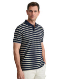 Navy & Green Ανδρική Μπλούζα Πόλο Κοντομάνικη Ριγέ  24GE.1039 MARINE BLUE/BUTTER
