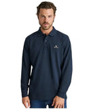 Navy & Green Ανδρική Μπλούζα Πόλο Μακρυμάνικη 24GE.500.8 Marine Blue