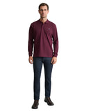 Navy & Green Ανδρική Μπλούζα Πόλο Μακρυμάνικη 24GE.500.9 Dark Bordeaux