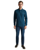 Navy & Green Ανδρική Μπλούζα Πόλο Μακρυμάνικη 24GE.500.9 Dark Petrol