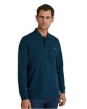 Navy & Green Ανδρική Μπλούζα Πόλο Μακρυμάνικη 24GE.500.9 Dark Petrol