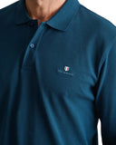 Navy & Green Ανδρική Μπλούζα Πόλο Μακρυμάνικη 24GE.500.9 Dark Petrol