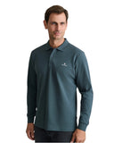 Navy & Green Ανδρική Μπλούζα Πόλο Μακρυμάνικη 24GE.500.9 Dark Shadow Γκρι