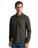Navy & Green Ανδρική Μπλούζα Πόλο Μακρυμάνικη 24GE.500.9 Moss Brown