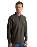 Navy & Green Ανδρική Μπλούζα Πόλο Μακρυμάνικη 24GE.500.9 Moss Brown