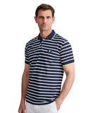 Navy & Green Ανδρική Μπλούζα Πόλο Κοντομάνικη Ριγέ  24GE.944.2 MARINE BLUE/WHITE