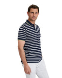 Navy & Green Ανδρική Μπλούζα Πόλο Κοντομάνικη Ριγέ  24GE.944.2 MARINE BLUE/WHITE