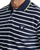 Navy & Green Ανδρική Μπλούζα Πόλο Κοντομάνικη Ριγέ  24GE.944.2 MARINE BLUE/WHITE