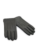 Navy & Green Ανδρικά Δερμάτινα Γάντια 24KE.003/G.1 Black Μαύρο