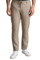 Navy & Green Ανδρικό Παντελόνι Λινό Jogger 24KP.039/JG HUMUS Καφέ