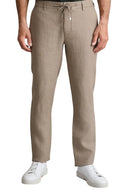 Navy & Green Ανδρικό Παντελόνι Λινό Jogger 24KP.039/JG HUMUS Καφέ
