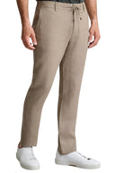 Navy & Green Ανδρικό Παντελόνι Λινό Jogger 24KP.039/JG HUMUS Καφέ