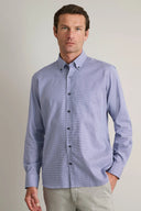 Navy & Green Ανδρικό Πουκάμισο Μακρυμάνικο 24NG.B318/1B.3  Blue/White Μπλε