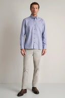 Navy & Green Ανδρικό Πουκάμισο Μακρυμάνικο 24NG.B318/1B.3  Blue/White Μπλε