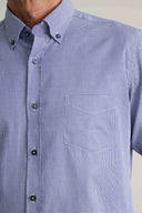 Navy & Green Ανδρικό Πουκάμισο Μακρυμάνικο 24NG.B318/1B.3  Blue/White Μπλε