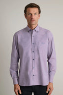 Navy & Green Ανδρικό Πουκάμισο Μακρυμάνικο 24NG.B318/1B.3  Bordeaux/White Μπορντό