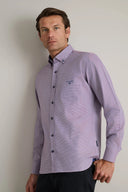 Navy & Green Ανδρικό Πουκάμισο Μακρυμάνικο 24NG.B318/1B.3  Bordeaux/White Μπορντό