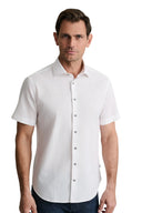 Navy & Green Ανδρικό Πουκάμισο Λινό 24NG.B411/NGM/SS  LINEN WHITE Λευκό
