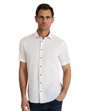 Navy & Green Ανδρικό Πουκάμισο Λινό 24NG.B411/NGM/SS  LINEN WHITE Λευκό