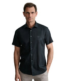 Navy & Green Ανδρικό Πουκάμισο Λινό 24NG.B411/NGM/SS MIDNIGHT BLACK Μαύρο
