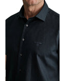 Navy & Green Ανδρικό Πουκάμισο Λινό 24NG.B411/NGM/SS MIDNIGHT BLACK Μαύρο