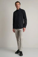 Navy & Green Ανδρικό Πουκάμισο Μακρυμάνικο 24NG.BX220/1B.2 Black Ink Μαύρο