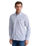Navy & Green Ανδρικό Πουκάμισο Μακρυμάνικο Ριγέ 24NG.BX235/1B.1 WHITE/DUSTY BLUE