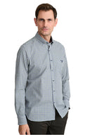 Navy & Green Ανδρικό Πουκάμισο Twill Καρό 24NG.CS90/1B Blue/Green/Off White