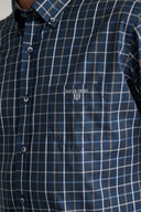 Navy & Green Ανδρικό Πουκάμισο Μακρυμάνικο Καρό 24NG.EKO68/1B Blue/Mustard/Petrol Μπλε