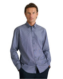 Navy & Green Ανδρικό Πουκάμισο Ριγέ 24NG.EK082/1B.1 DARK BLUE/WHITE