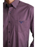 Navy & Green Ανδρικό Πουκάμισο Twill Καρό 24NG.EK088/1B BURGUNDY/BLUE/ICE