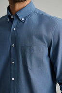 Navy & Green Ανδρικό Πουκάμισο Μακρυμάνικο 24NG.KR130/1B.1 Jeans Μπλε