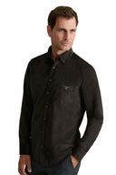 Navy & Green Ανδρικό Πουκάμισο Κοτλέ 24NG.SD146/1B.2 Dark Brown Καφέ