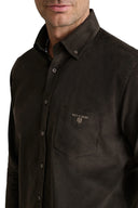 Navy & Green Ανδρικό Πουκάμισο Κοτλέ 24NG.SD146/1B.2 Dark Brown Καφέ