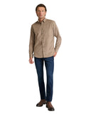 Navy & Green Ανδρικό Πουκάμισο Κοτλέ 24NG.SD146/1B.2 Mashroom Brown