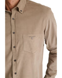 Navy & Green Ανδρικό Πουκάμισο Κοτλέ 24NG.SD146/1B.2 Mashroom Brown
